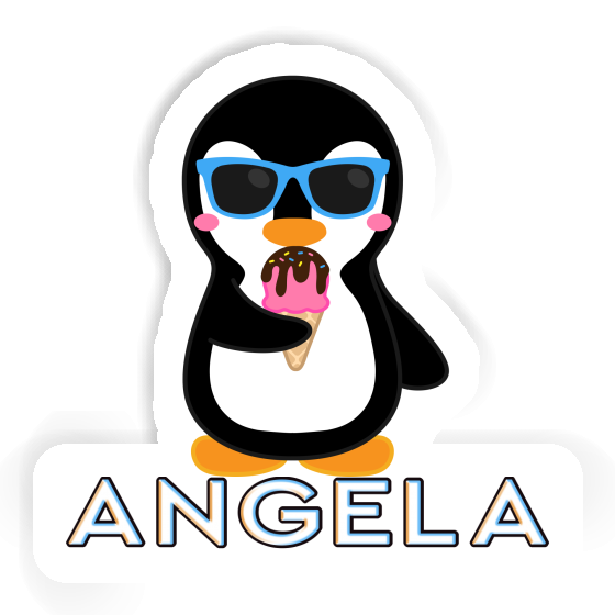Pingouin glacé Autocollant Angela Laptop Image