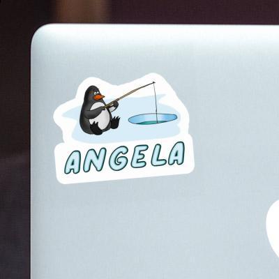 Fishing Penguin Sticker Angela Laptop Image