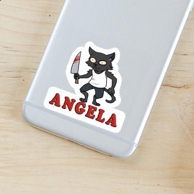 Sticker Angela Psycho-Katze Notebook Image