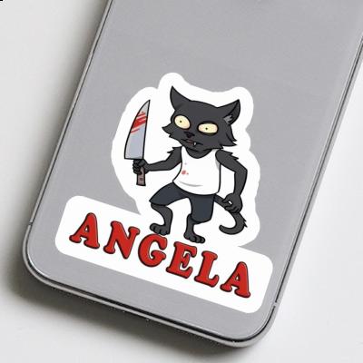 Sticker Psycho Cat Angela Laptop Image