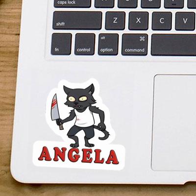 Sticker Psycho Cat Angela Laptop Image