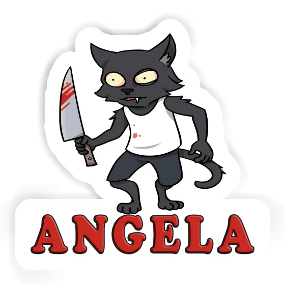 Sticker Angela Psycho-Katze Notebook Image