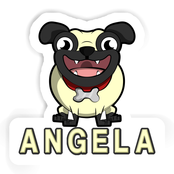 Angela Sticker Pug Laptop Image