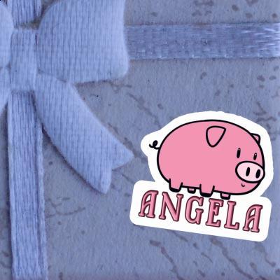 Angela Aufkleber Schwein Notebook Image