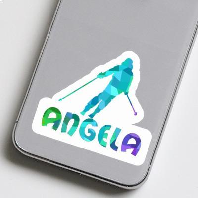 Skifahrerin Sticker Angela Laptop Image