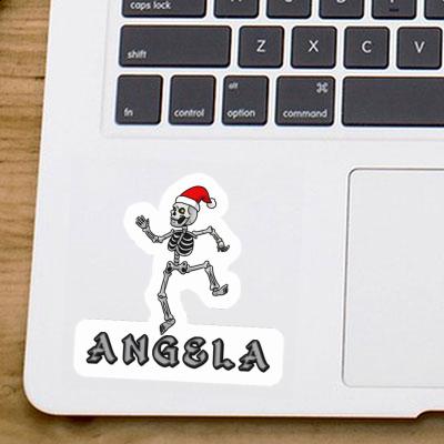 Aufkleber Angela Weihnachts-Skelett Laptop Image