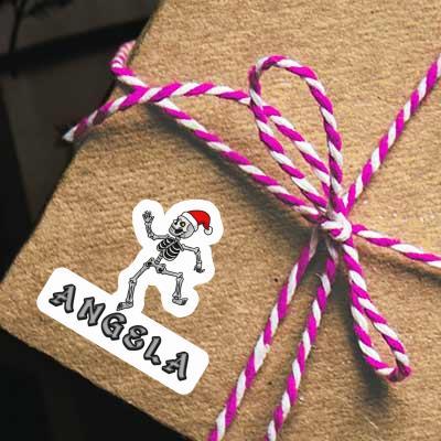 Aufkleber Angela Weihnachts-Skelett Notebook Image