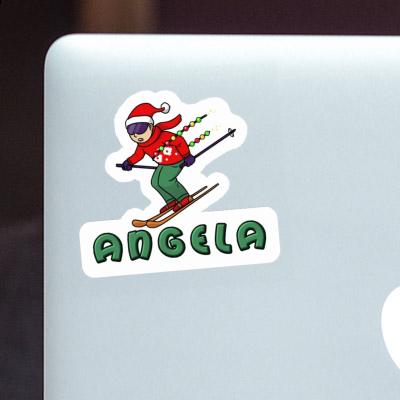 Sticker Angela Christmas Skier Notebook Image