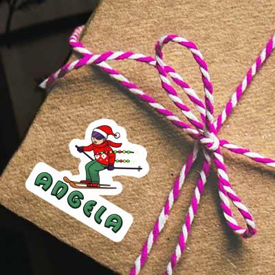 Sticker Angela Christmas Skier Gift package Image