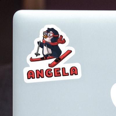 Skifahrerin Sticker Angela Laptop Image