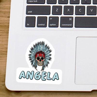 Totenkopf Aufkleber Angela Laptop Image