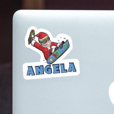 Weihnachts-Snowboarder Aufkleber Angela Notebook Image