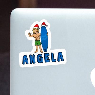 Autocollant Angela Surfeur de Noël Laptop Image