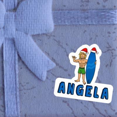 Sticker Angela Christmas Surfer Notebook Image