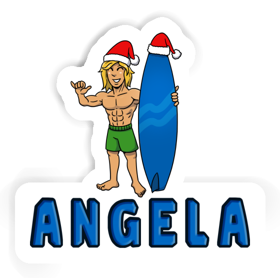 Sticker Angela Christmas Surfer Image