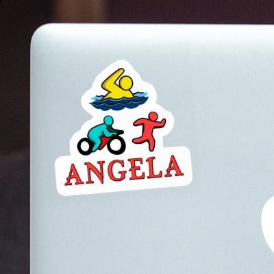 Angela Autocollant Triathlète Laptop Image