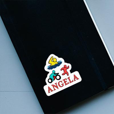 Angela Autocollant Triathlète Notebook Image