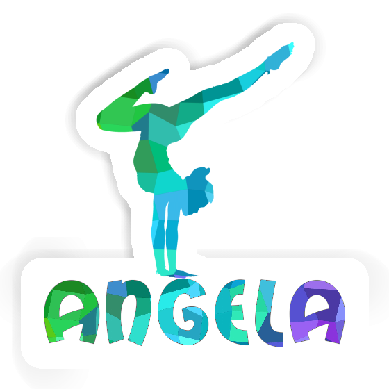 Angela Sticker Yoga Woman Laptop Image