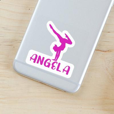 Sticker Angela Yoga-Frau Notebook Image