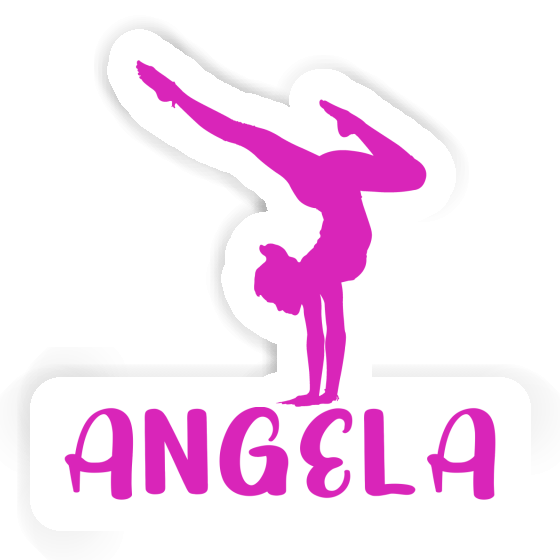 Sticker Angela Yoga-Frau Laptop Image