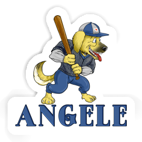 Baseball-Chien Autocollant Angele Image