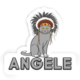 Sticker Angele Indianer-Katze Image