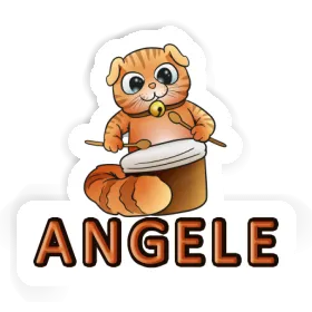 Drummer Cat Sticker Angele Image