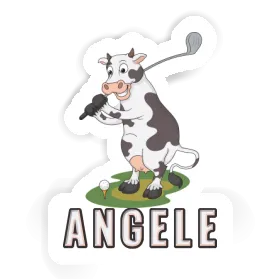 Golf Cow Sticker Angele Image