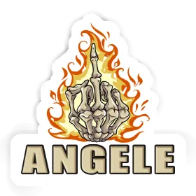 Mittelfinger Sticker Angele Image