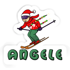 Christmas Skier Sticker Angele Image