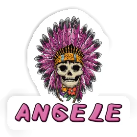 Aufkleber Lady Totenkopf Angele Image