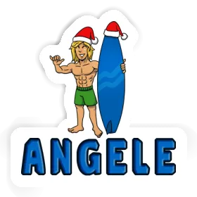 Sticker Angele Christmas Surfer Image