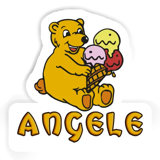 Sticker Ice Cream Bear Angele Laptop Image