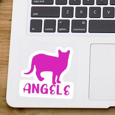 Aufkleber Angele Katze Laptop Image