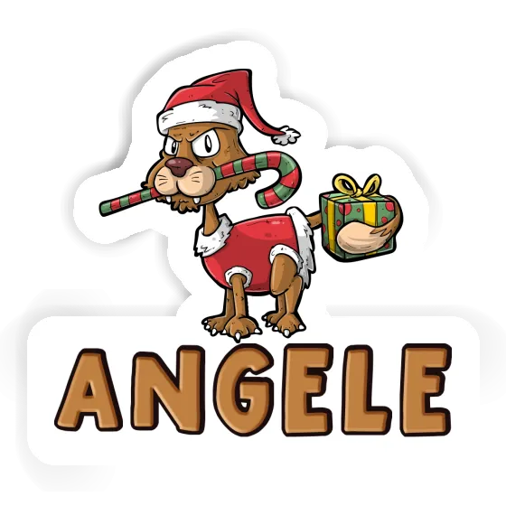 Sticker Christmas Cat Angele Gift package Image