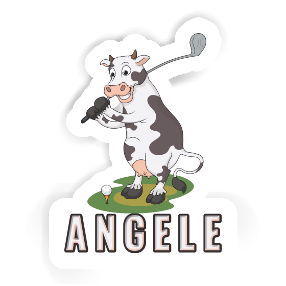 Golf Cow Sticker Angele Image