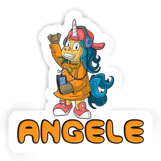 Sticker Angele Hip-Hop Einhorn Laptop Image