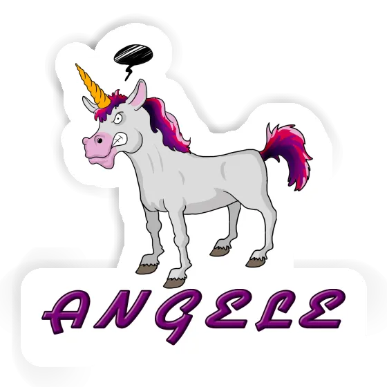 Aufkleber Angele Einhorn Notebook Image