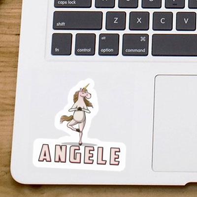 Yoga-Einhorn Aufkleber Angele Laptop Image