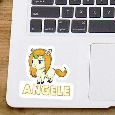 Aufkleber Angele Einhorn Notebook Image