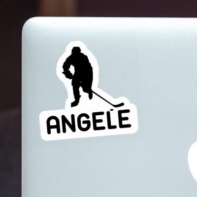 Aufkleber Angele Eishockeyspieler Notebook Image