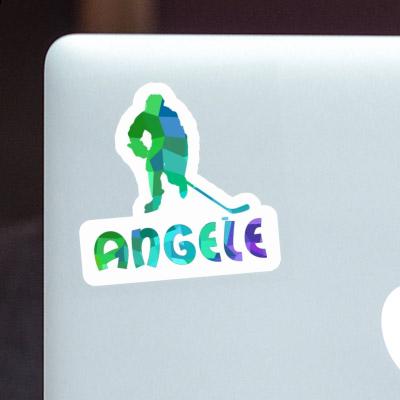 Aufkleber Angele Eishockeyspieler Laptop Image