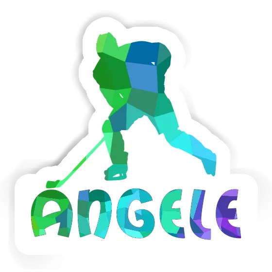 Hockey Player Sticker Angele Laptop Image