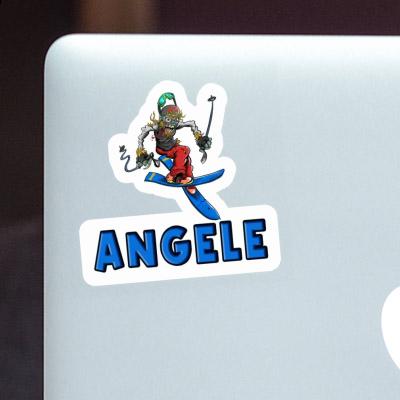 Aufkleber Angele Skifahrer Laptop Image