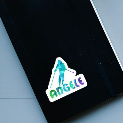 Skier Sticker Angele Laptop Image