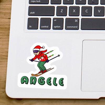 Aufkleber Weihnachtsskifahrer Angele Laptop Image