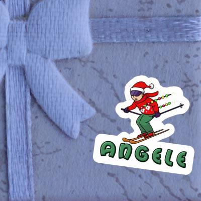 Aufkleber Weihnachtsskifahrer Angele Gift package Image