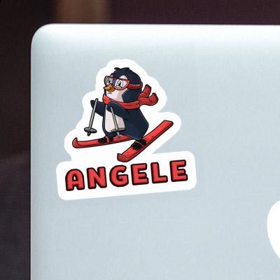 Skifahrerin Sticker Angele Laptop Image