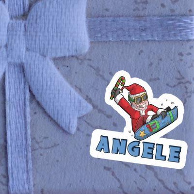 Angele Autocollant Snowboarder de Noël Image