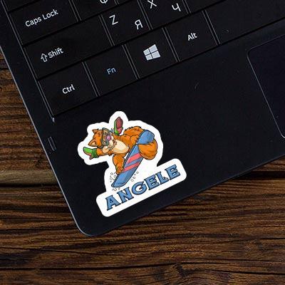 Snowboarder Sticker Angele Laptop Image